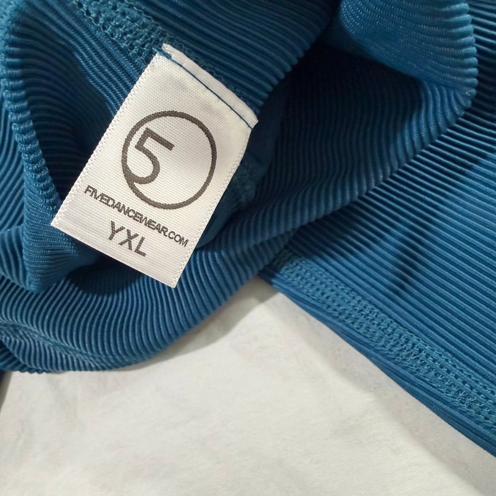 Five Dancewear Ribbed High Waisted Leggings Teal Blue‎ Youth XL YXL - Picture 6 of 8